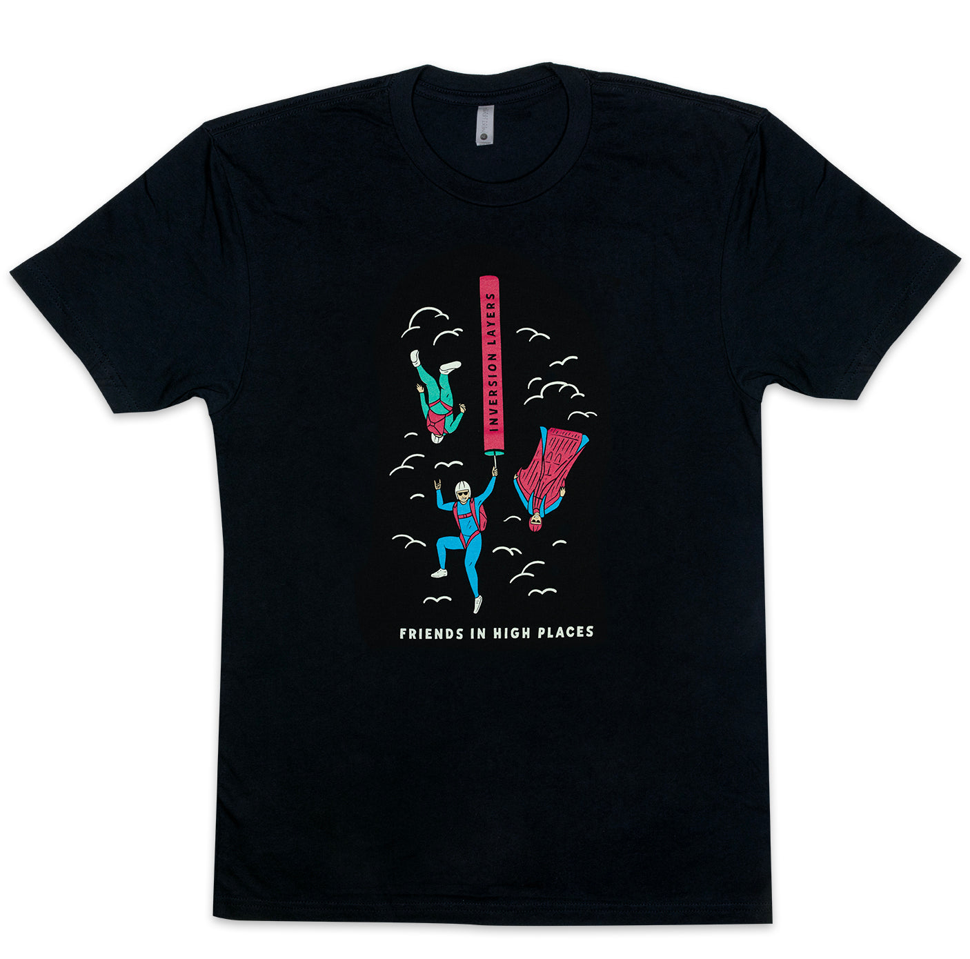 Pink Friends in High Places - Black Tee