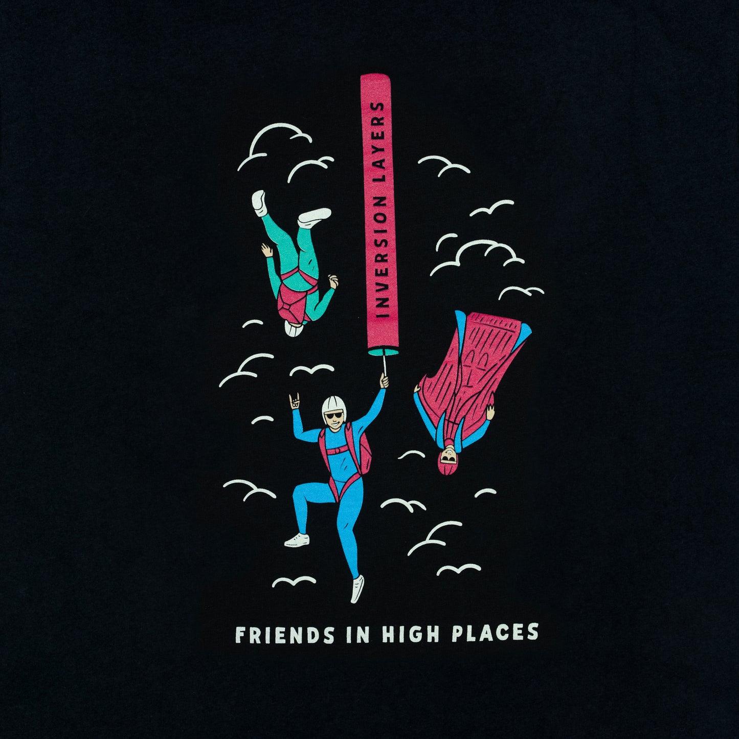 Pink Friends in High Places - Black Tee