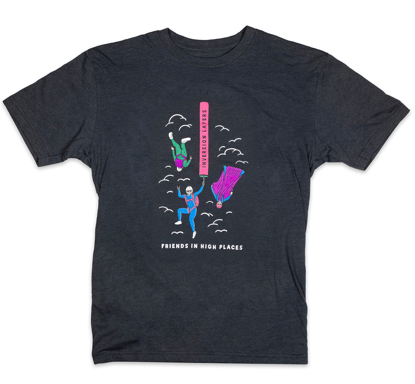 Pink Friends in High Places - Grey Tee