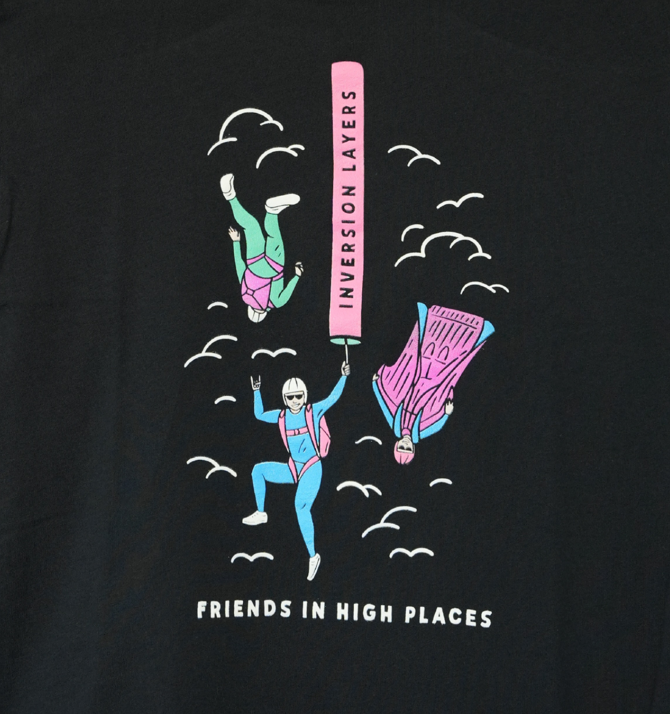 Pink Friends in High Places - Black Tee