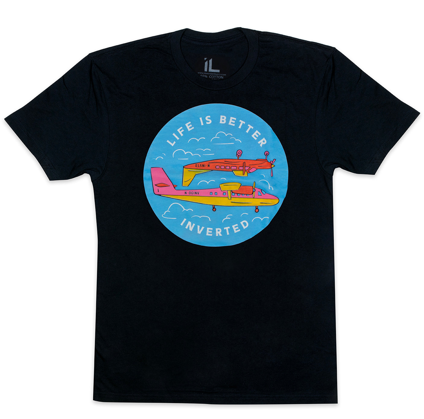 Life is Better Inverted - Black Tee
