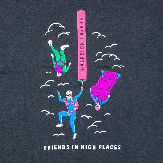 Pink Friends in High Places - Grey Tee