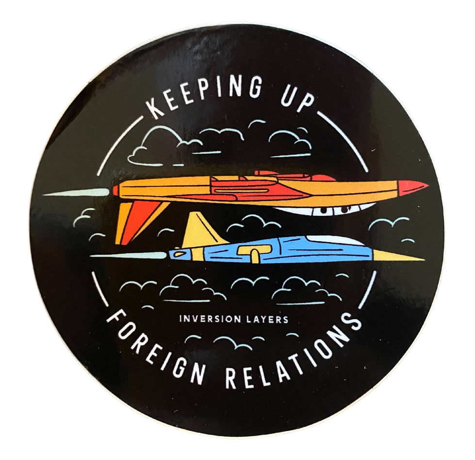 Keeping Up Foreign Relations Sticker - Orange